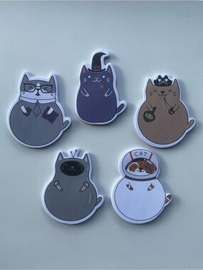 5 Pc Cat Sticky Notes Set